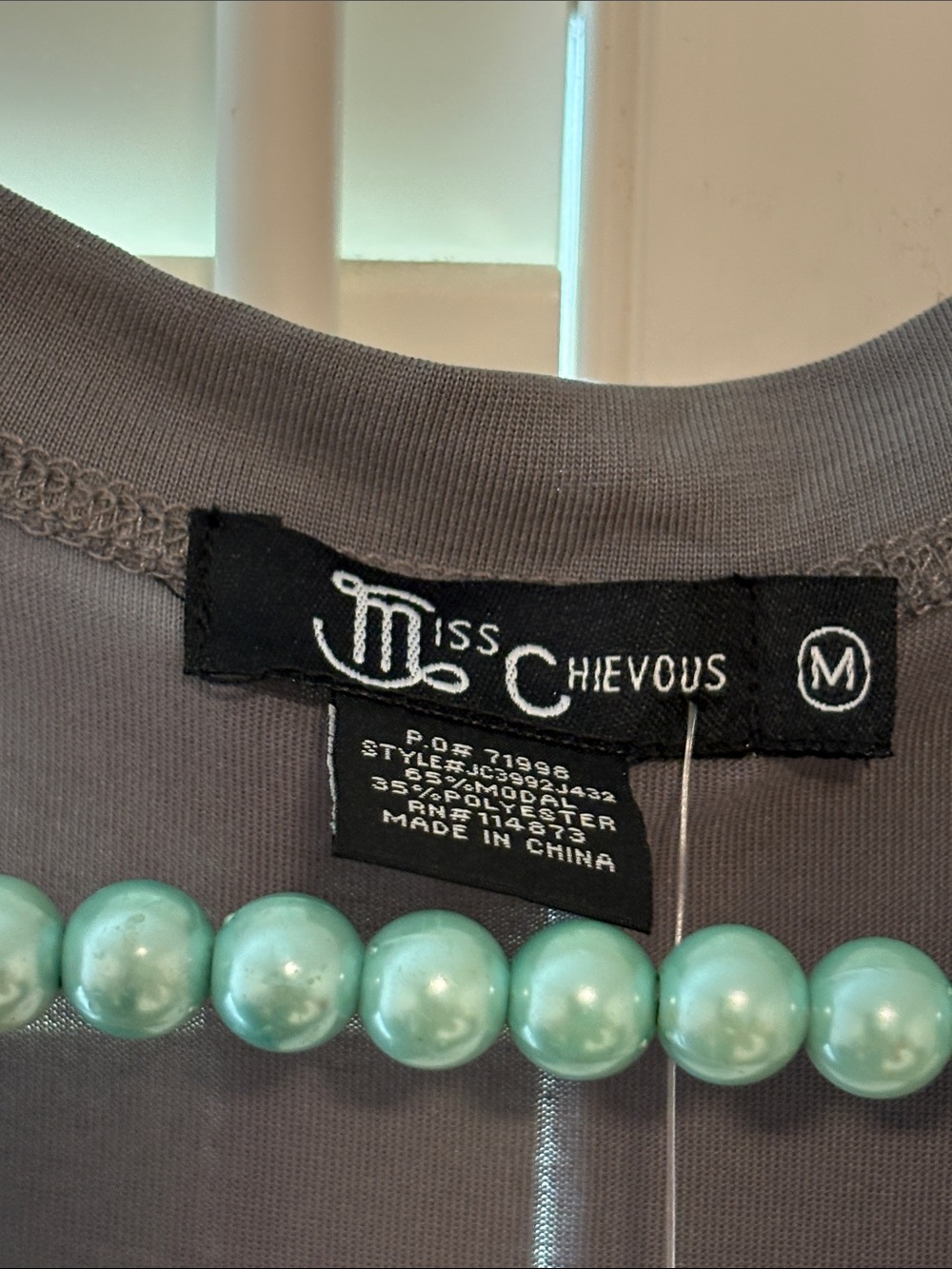 NWT Fred Meyer Miss Cheivous Gray Sz Medium Sleeveless Top With Tie - Picture 5 of 6